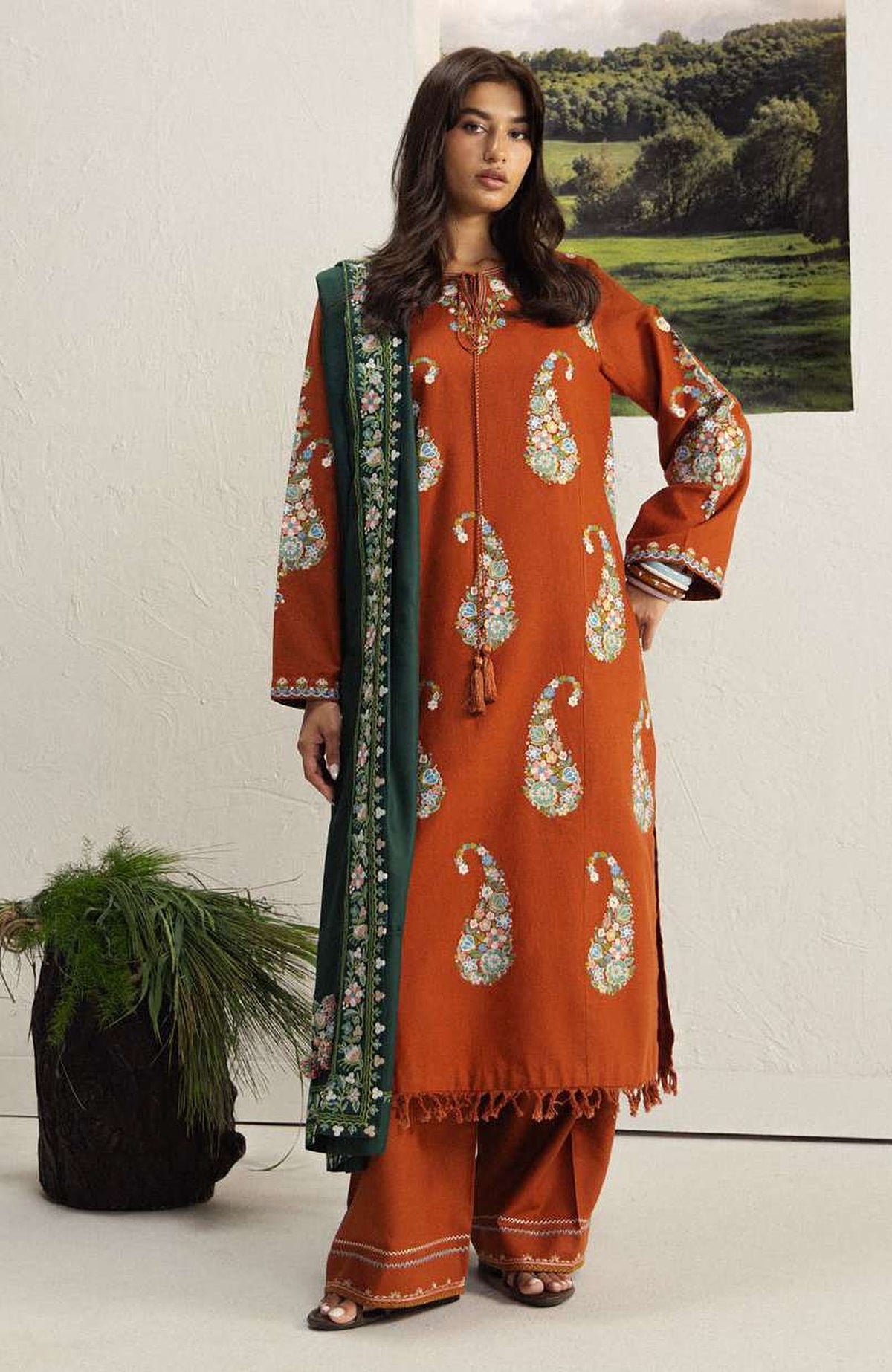Coco  By Zara Shahjahan Unstitched Khaddar Embroidered 3 Piece Suit - CCZSKRDW-6B- SHIREEN- Winter Collection