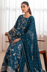 Zaeva By Xenia Unstitched Raw Silk Embroidered 3 Piece Suit- XNZVAF-02- SAZIL- Formal Collection