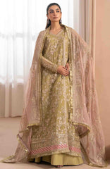 Zaeva By Xenia Unstitched Raw Silk Embroidered 3 Piece Suit- XNZVAF-03- NIVVI- Formal Collection