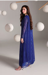Ensembles By Azure Unstitched Chiffon Embroidered 3 Piece Suit - AZRENSM6- SALVIA - Festive Collection