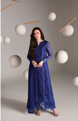 Ensembles By Azure Unstitched Chiffon Embroidered 3 Piece Suit - AZRENSM6- SALVIA - Festive Collection
