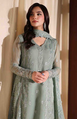 Luxe By Azure Unstitched Chiffon Embroidered 3 Piece Suit  - AZLUXL- 170- Satin Sage  - Summer Collection