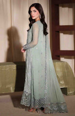 Luxe By Azure Unstitched Chiffon Embroidered 3 Piece Suit  - AZLUXL- 170- Satin Sage  - Summer Collection