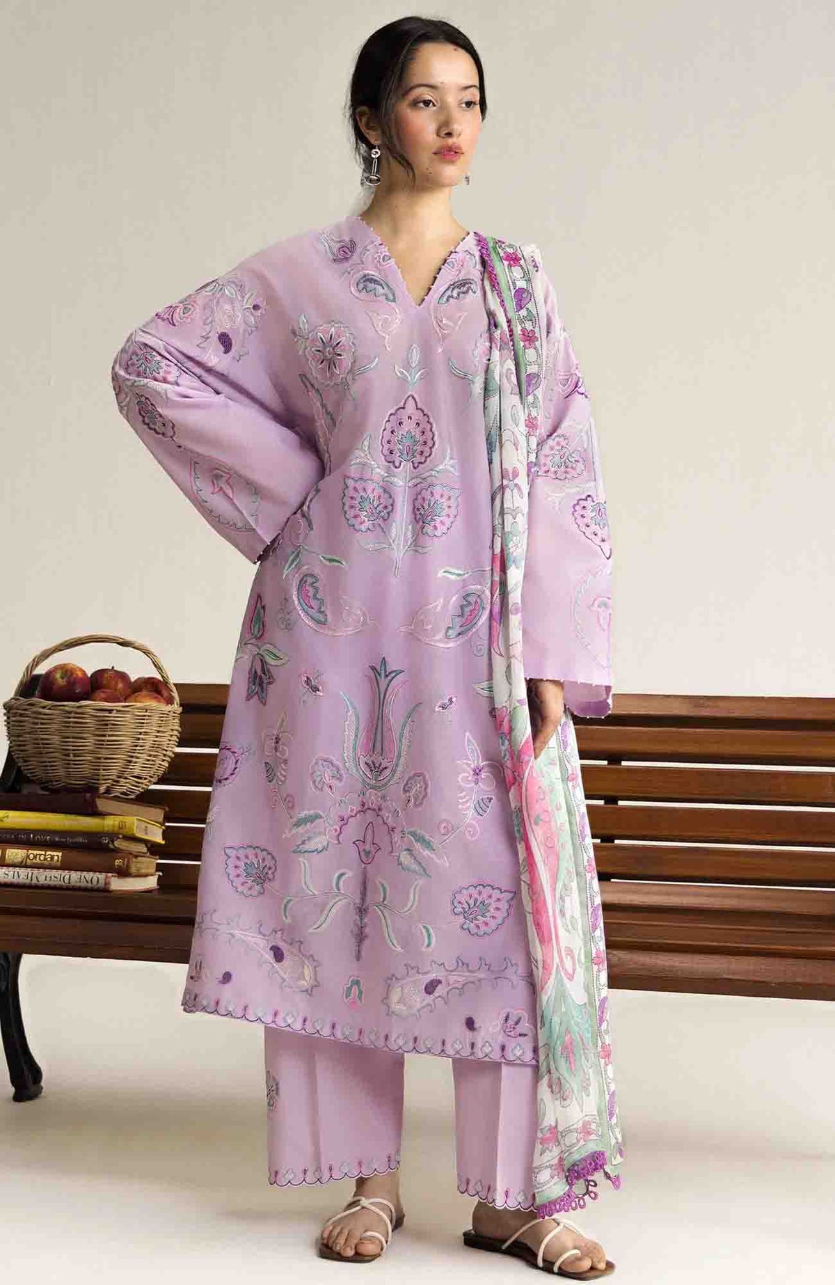 Coco Lawn Edit II by Zara Shahjahan Unstitched  Lawn Embroidered 3 Piece Suit -CCZSEDLII-4A - Sia- Summer Collection
