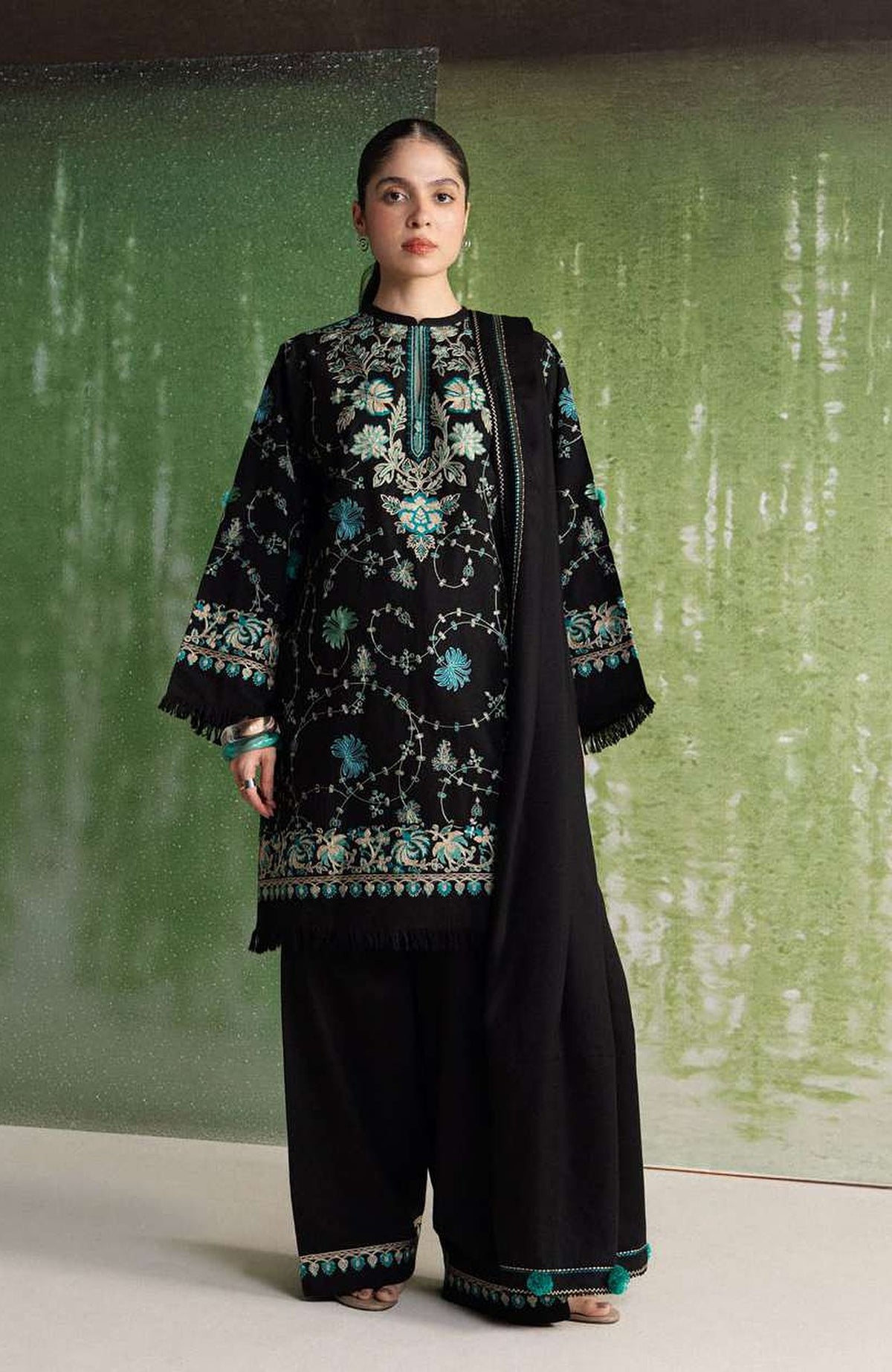 Coco  By Zara Shahjahan Unstitched Khaddar Embroidered 3 Piece Suit - CCZSKRDW-7B- TABASSUM- Winter Collection