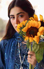 Eid Edit By Sardinia Unstitched Lawn Embroidered 3 Piece Suit -SRDEDL-06- Terrace Blue- Summer Collection