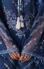 Eid Edit By Sardinia Unstitched Lawn Embroidered 3 Piece Suit -SRDEDL-06- Terrace Blue- Summer Collection