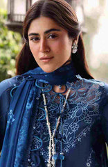 Eid Edit By Sardinia Unstitched Lawn Embroidered 3 Piece Suit -SRDEDL-06- Terrace Blue- Summer Collection