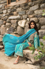 Vasal Vol II  by Charizma Unstitched Embroidered Chiffon 4 Piece Suit- CHZVSL-17 - Festive Collection