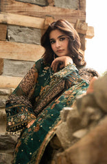 Vasal Vol II  by Charizma Unstitched Embroidered Chiffon 4 Piece Suit- CHZVSL-18 - Festive Collection