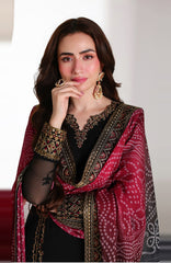 Ensembles By Azure Unstitched Chiffon Embroidered 3 Piece Suit - AZRENSM2- VERONA - Festive Collection