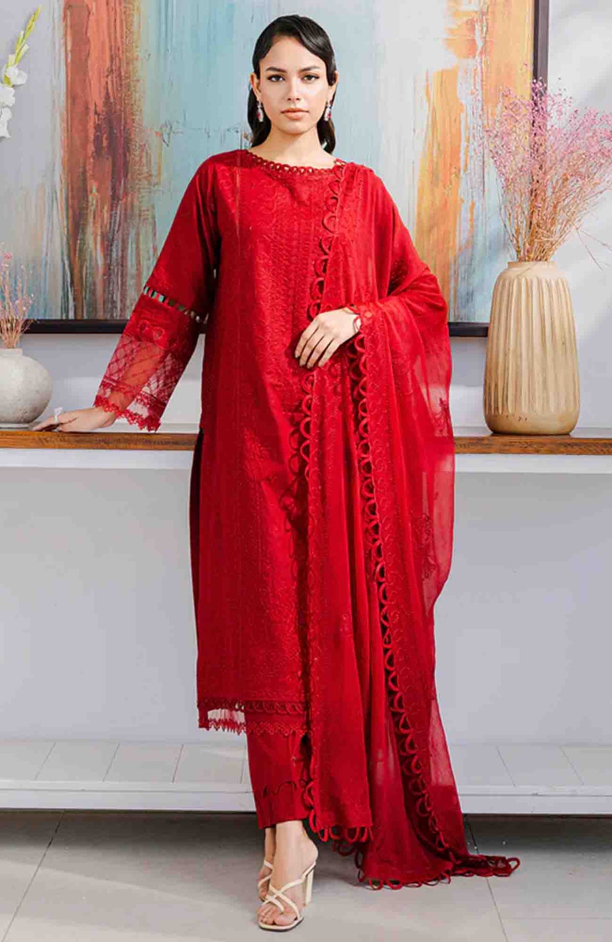 ZELLBURY CHIKANKARI VOL-2 LAWN COLLECTION'25 EMBROIDERED SUITS UNSTITCHED 3 PIECE - ZLBV2CK25L13 SUMMER COLLECTION