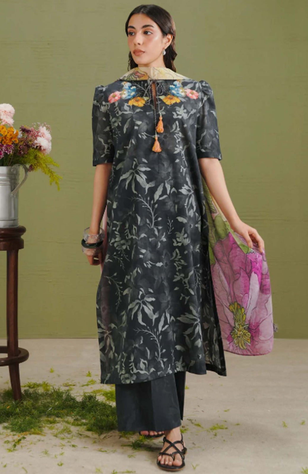 Coco  Prints Drop-One By Zara Shahjahan Unstitched Lawn Printed 3 Piece Suit - CCZSLP-5B- Gece   - Summer Collection