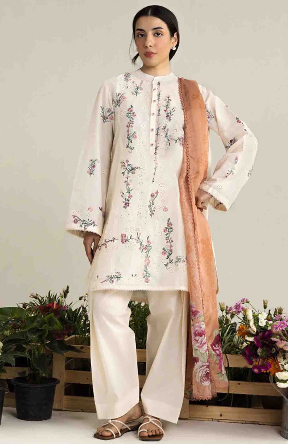 Coco Lawn Edit II by Zara Shahjahan Unstitched  Lawn Embroidered 3 Piece Suit -CCZSEDLII-3A - Yura- Summer Collection