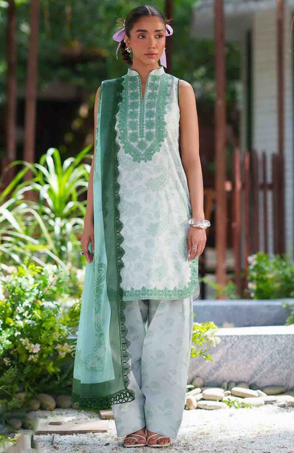 Laanem by Saira Rizwan Unstitched Lawn Embroidered 3 Piece Suit  - SRLMPRT-6B- Zareen-B  Summer Collection
