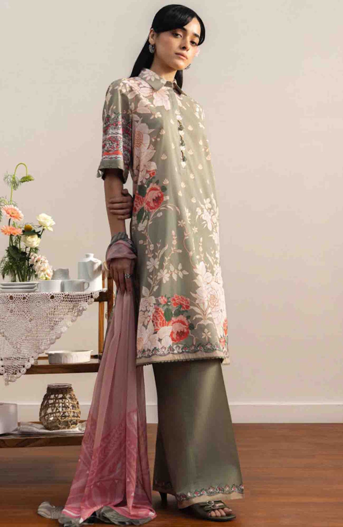 Coco Prints Drop-Two By Zara Shahjahan Unstitched Lawn Printed 3 Piece Suit - CCZSDIILP-10A- Zen- Summer Collection