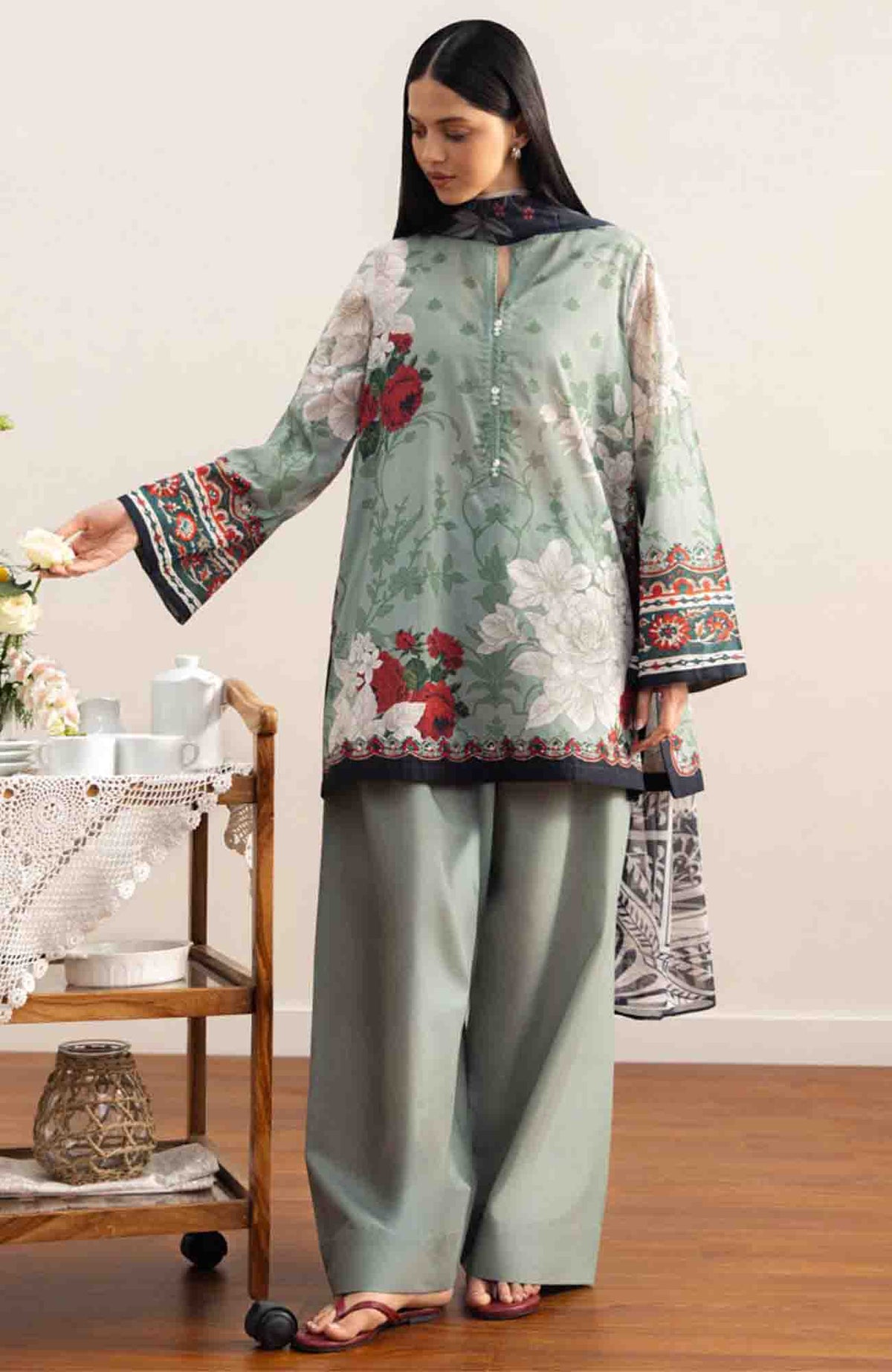 Coco Prints Drop-Two By Zara Shahjahan Unstitched Lawn Printed 3 Piece Suit - CCZSDIILP-10B- Zen- Summer Collection