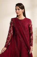 Meraki by Zarif Unstitched Chiffon Embroidered  3 Piece Suit - ZRFMRK03-ADAAB  - Festive Collection