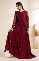 Meraki by Zarif Unstitched Chiffon Embroidered  3 Piece Suit - ZRFMRK03-ADAAB  - Festive Collection