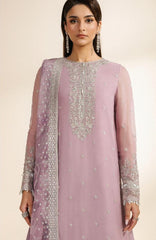 Meraki by Zarif Unstitched Chiffon Embroidered  3 Piece Suit - ZRFMRK04-NAHLA  - Festive Collection