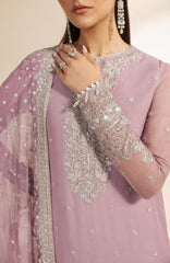 Meraki by Zarif Unstitched Chiffon Embroidered  3 Piece Suit - ZRFMRK04-NAHLA  - Festive Collection