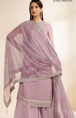 Meraki by Zarif Unstitched Chiffon Embroidered  3 Piece Suit - ZRFMRK04-NAHLA  - Festive Collection
