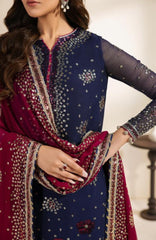 Meraki by Zarif Unstitched Chiffon Embroidered  3 Piece Suit - ZRFMRK10-SABLE  - Festive Collection