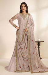Meraki by Zarif Unstitched Chiffon Embroidered  3 Piece Suit - ZRFMRK06-SAMA  - Festive Collection