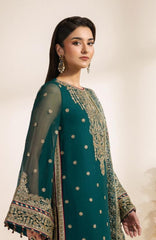 Meraki by Zarif Unstitched Chiffon Embroidered  3 Piece Suit - ZRFMRK05-SARAI  - Festive Collection