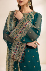 Meraki by Zarif Unstitched Chiffon Embroidered  3 Piece Suit - ZRFMRK05-SARAI  - Festive Collection