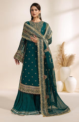 Meraki by Zarif Unstitched Chiffon Embroidered  3 Piece Suit - ZRFMRK05-SARAI  - Festive Collection