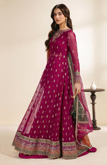 Meraki by Zarif Unstitched Chiffon Embroidered  3 Piece Suit - ZRFMRK01-SARSAR  - Festive Collection
