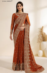 Meraki by Zarif Unstitched Chiffon Embroidered  3 Piece Suit - ZRFMRK07-SAWAN  - Festive Collection