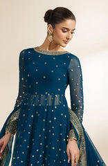Meraki by Zarif Unstitched Chiffon Embroidered  3 Piece Suit - ZRFMRK08-ZENIA  - Festive Collection