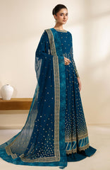 Meraki by Zarif Unstitched Chiffon Embroidered  3 Piece Suit - ZRFMRK08-ZENIA  - Festive Collection