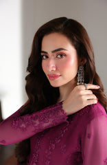 Ensembles By Azure Unstitched Chiffon Embroidered 3 Piece Suit - AZRENSM7- ZINNIA - Festive Collection