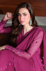 Ensembles By Azure Unstitched Chiffon Embroidered 3 Piece Suit - AZRENSM7- ZINNIA - Festive Collection