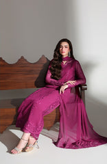 Ensembles By Azure Unstitched Chiffon Embroidered 3 Piece Suit - AZRENSM7- ZINNIA - Festive Collection