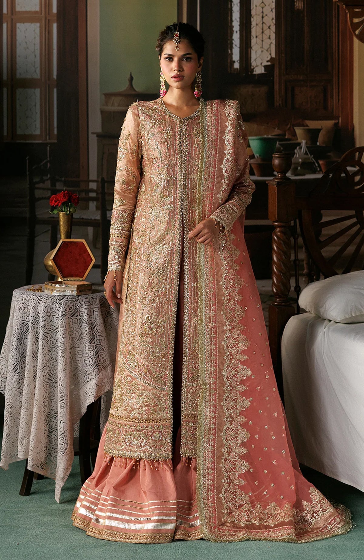 Shehnai by Afrozeh Unstitched Hand work Organza 3 Piece Suit- AFRSHNF -01-AABRO - Wedding Collection