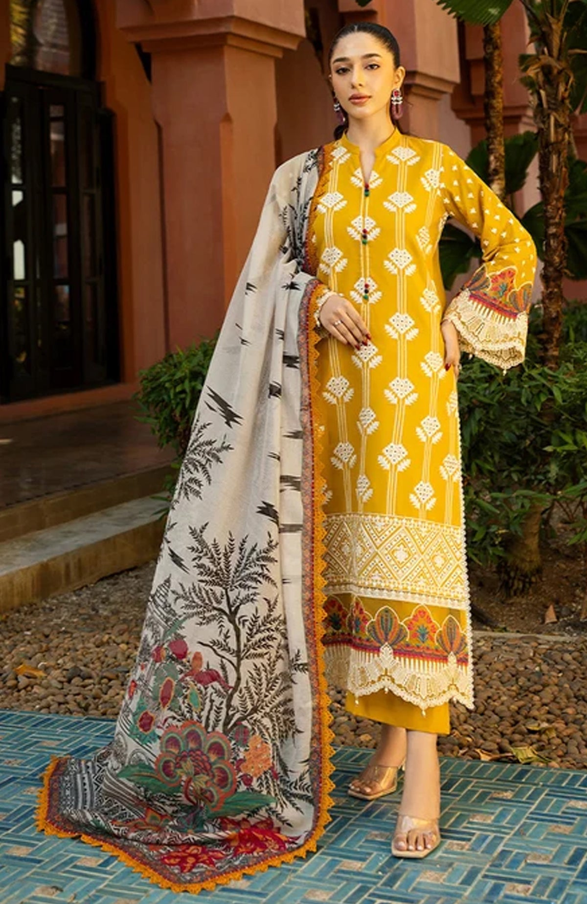 Chikankari By Zainab Chottani Unstitched Lawn Embroidered 3 Piece - ZC25CK-Aanya 4A- Summer Collection