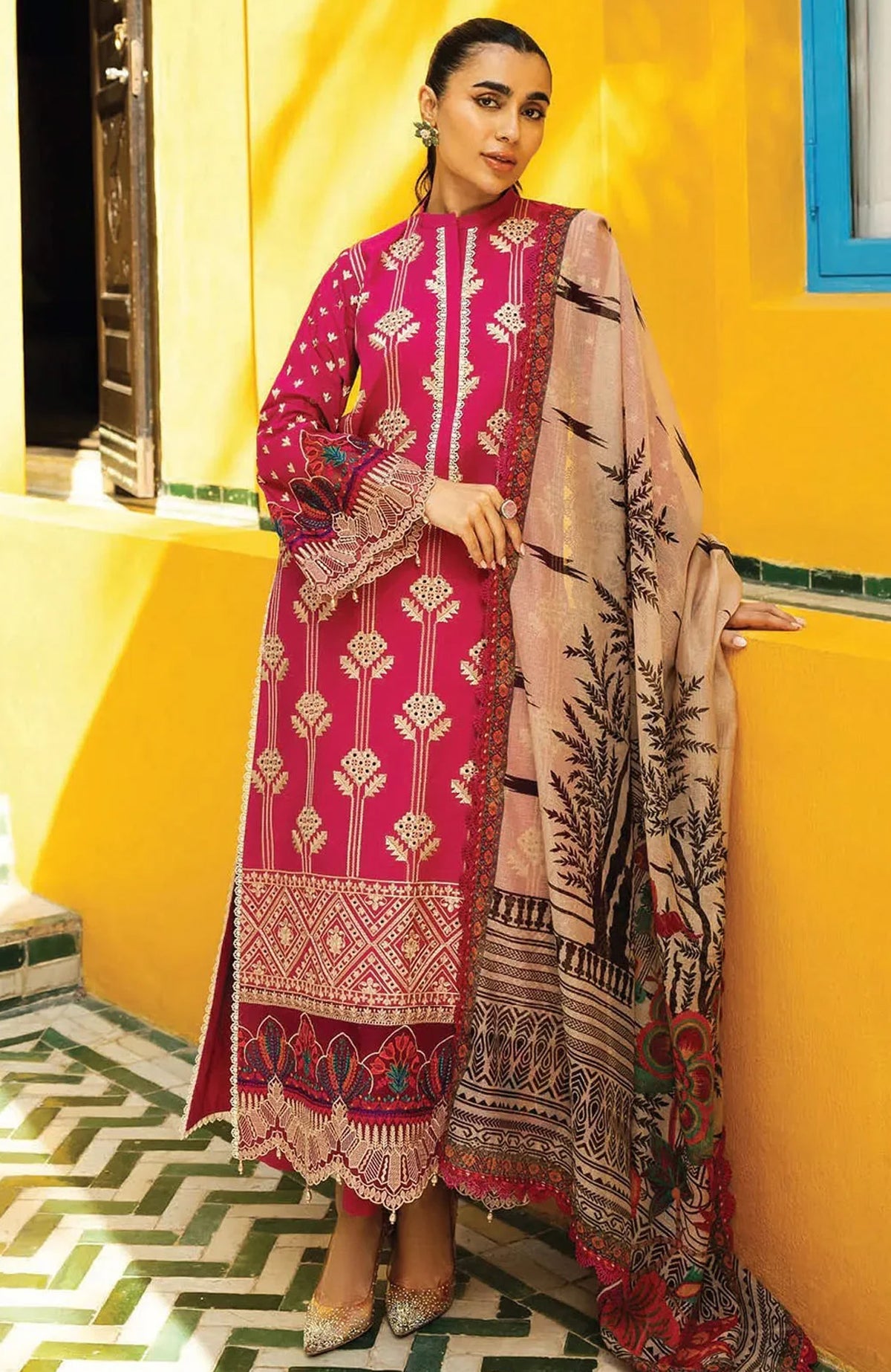 Chikankari By Zainab Chottani Unstitched Lawn Embroidered 3 Piece - ZC25CK-Aanya 4B- Summer Collection