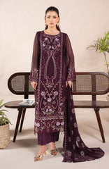 Anaya Noor by Zebtan Unstitched Chiffon Embroidered 3 Piece Suit  ZBNARA-07- Festive Collection