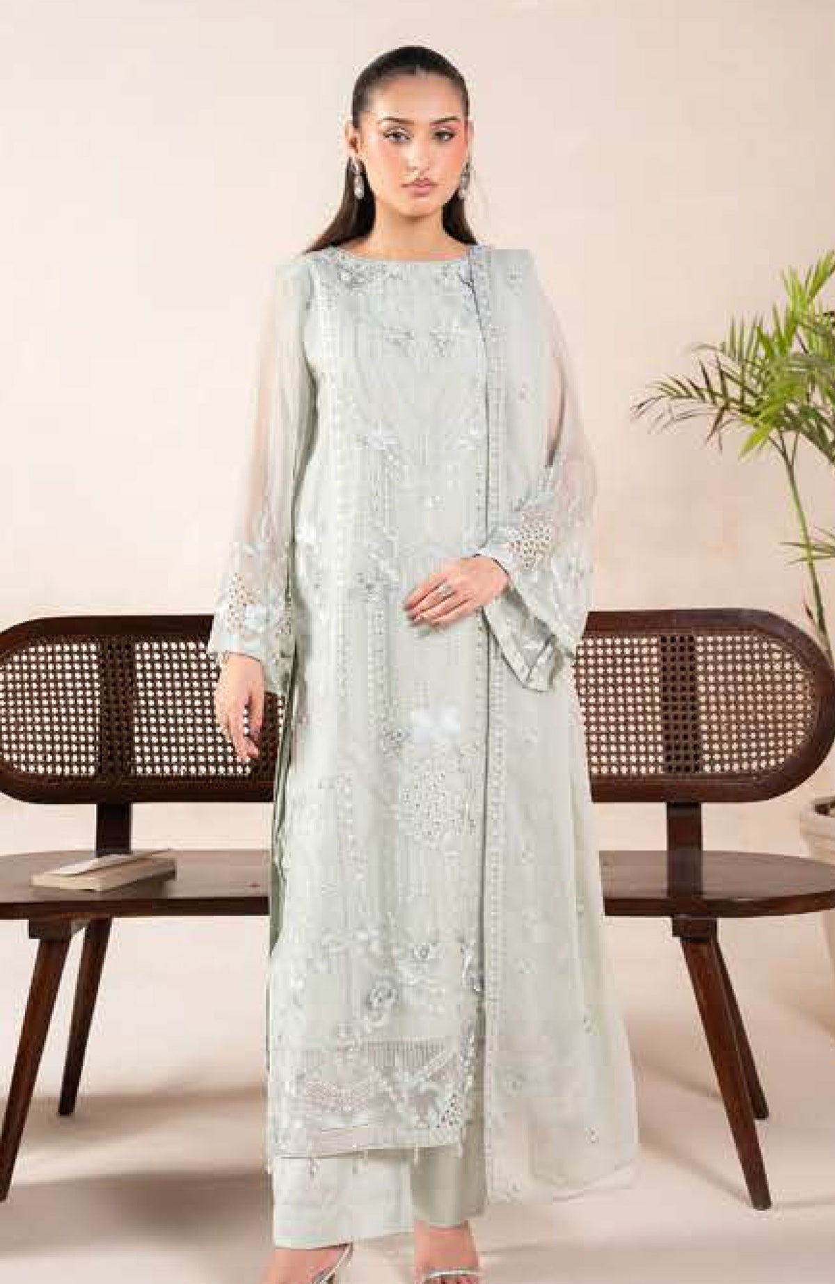 Anaya Noor by Zebtan Unstitched Chiffon Embroidered 3 Piece Suit  ZBNARA-10- Festive Collection