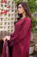 Carnation Luxury Festive Edit By Rangrasiya Unstitched Lawn Embroidered 3 Piece -RRCRE25L07- Aria - Summer Collection