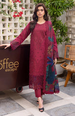 Carnation Luxury Festive Edit By Rangrasiya Unstitched Lawn Embroidered 3 Piece -RRCRE25L07- Aria - Summer Collection