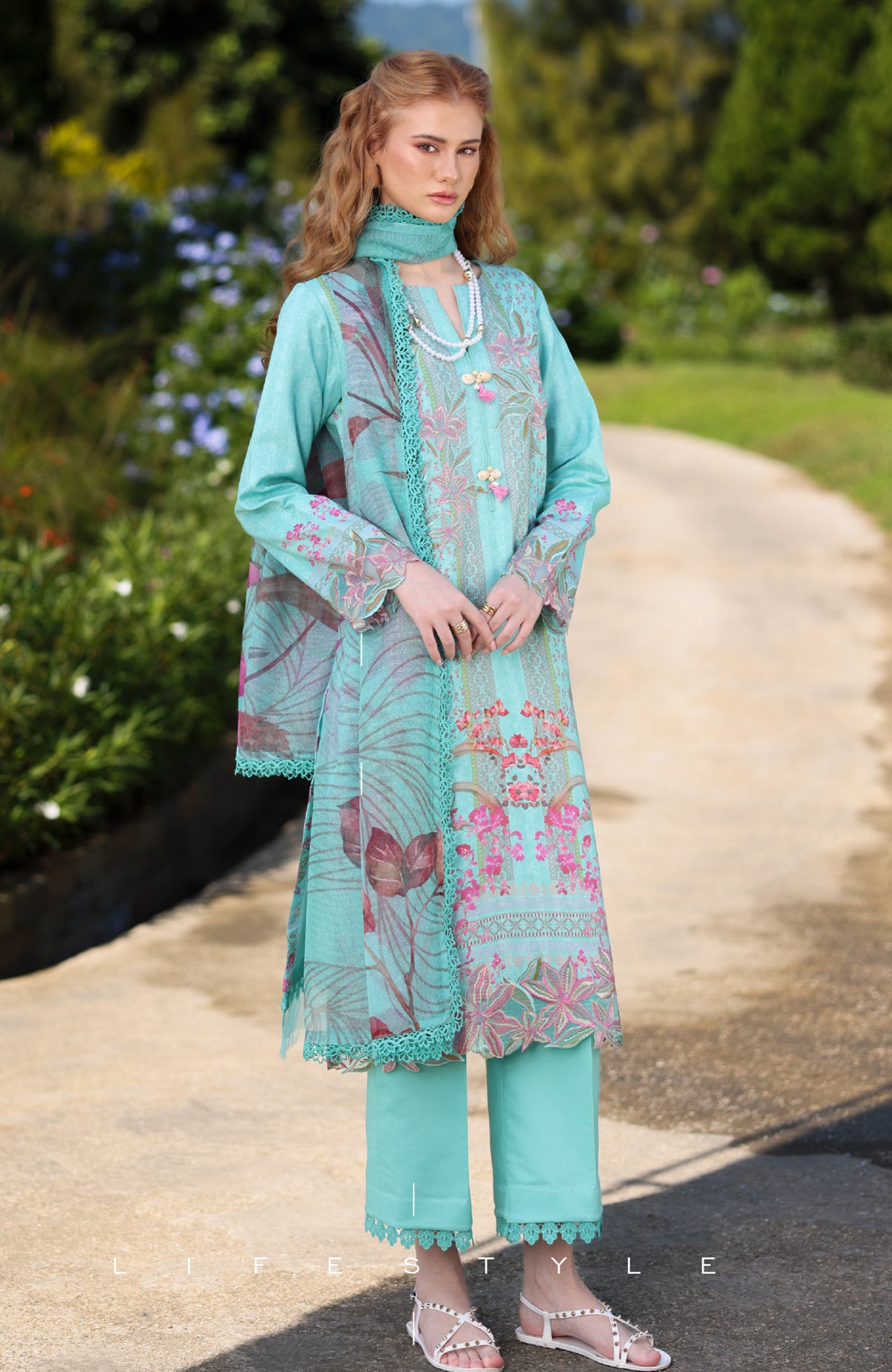 Lifestyle By Rang Rasiya Unstitched Lawn Printed 3 Piece Suit  - RRLSPL -Aster- Summer Collection