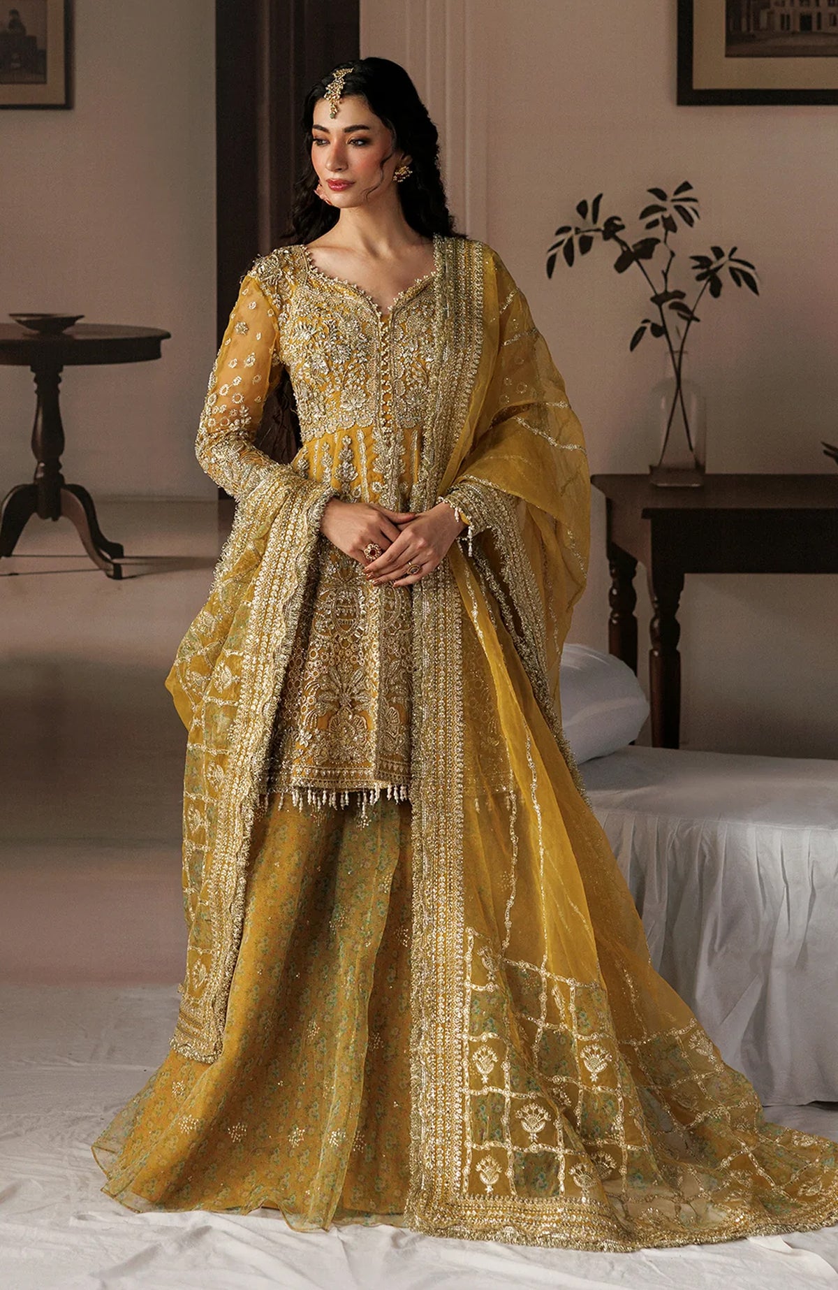 Shehnai by Afrozeh Unstitched Hand work Organza 3 Piece Suit- AFRSHNF -08-AYLIN - Wedding Collection