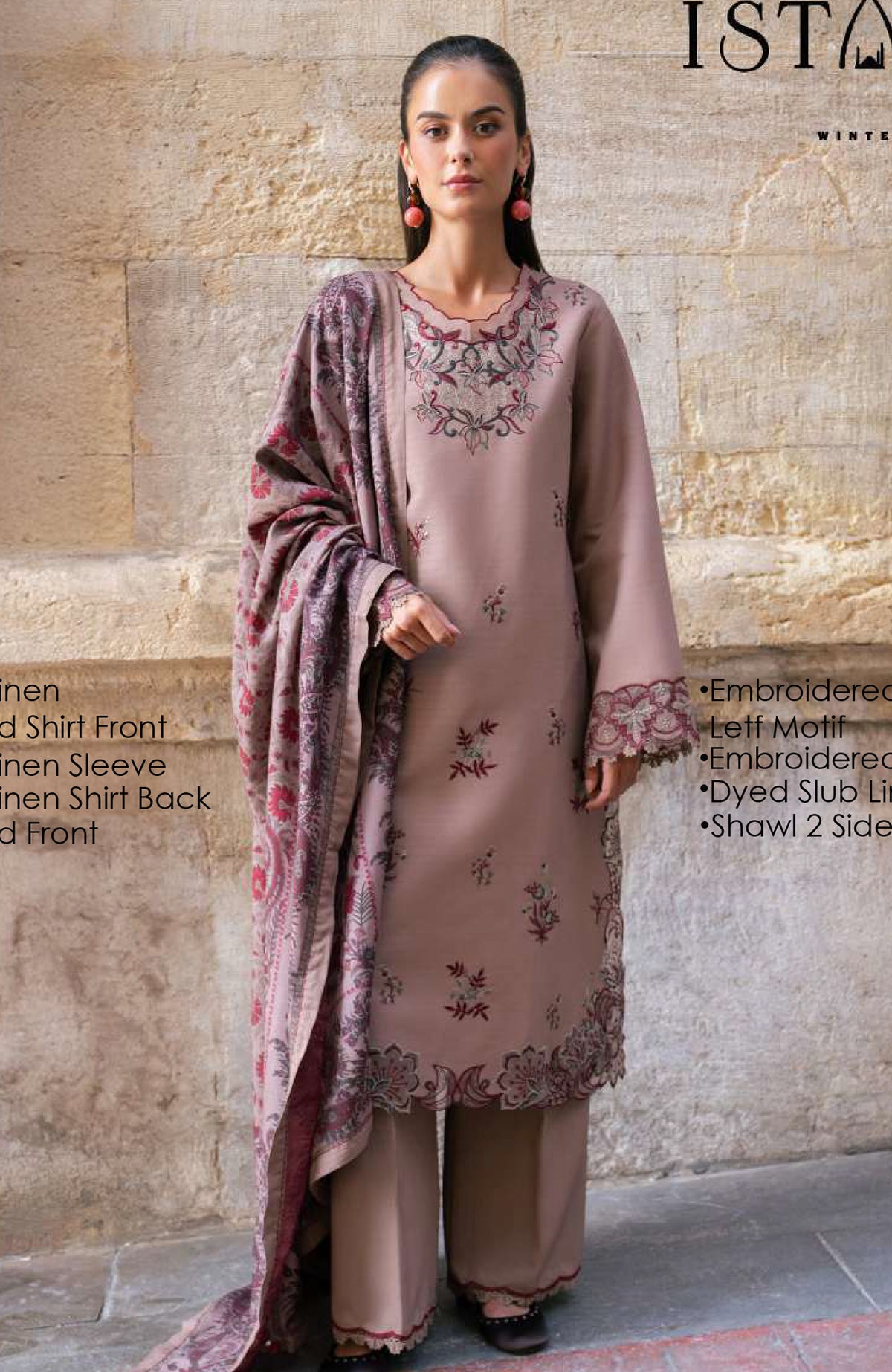 Meet Me in Istanbul By Rangrasiya Unstitched Embroidered Khaddar 3 Piece Suit - RRMIKHDW-BLOOM- Winter Collection