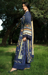 Wilderness by Elaf Unstitched Embroidered Pashmina Shawl  3 Piece Suit ELFWLDW- 3A- BLUES- Winter Collection
