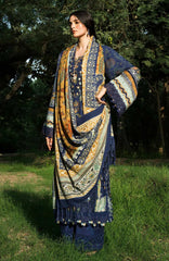 Wilderness by Elaf Unstitched Embroidered Pashmina Shawl  3 Piece Suit ELFWLDW- 3A- BLUES- Winter Collection
